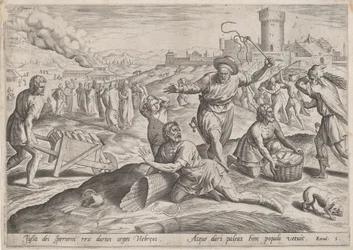 Der Aufseher des Pharao schlägt die Israeliten