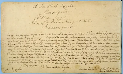 Handschriftliche Widmung der „Brandenburgischen Konzerte“ an Christian Ludwig, Markgraf von Brandenburg, 24. März 1721