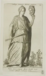 Kalliope, Muse der epischen Dichtung, Platte 12 aus Parnassus Biceps