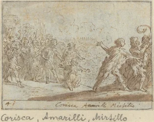 Corisca, Amarilli und Mirtillo