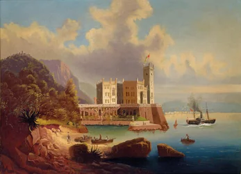 Ansicht von Schloss Miramare und Triest
