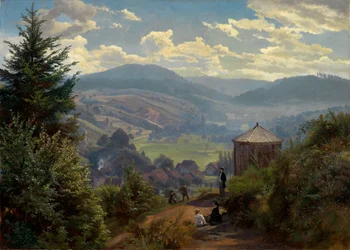 Das Oberbeuerner Tal vom Cäcilienberg aus, Vormittag