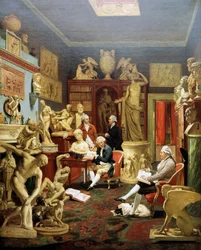 Charles Townley in seiner Skulpturengalerie, Park Street, London, 1782