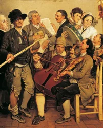 Scartocciata (Musiker beim Fest zur Maisernte in der Nähe von Parma), von Johann Zoffany