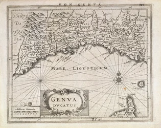 Herzogtum Genua, Karte von Jan Baptist Vrients aus dem deutschen Atlas, Kupferstich, Mitte des 17. Jahrhunderts