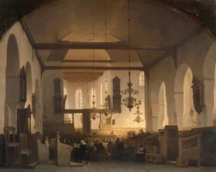 Innenraum der Geertekerk in Utrecht mit der Feier des Heiligen Abendmahls