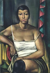 Sitzende Frau