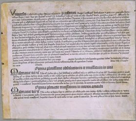 Ablassbrief (für die Expedition gegen die Türken und die Verteidigung Zyperns), (Mainz, Johannes Gutenberg, 1455)