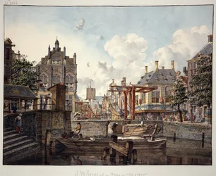 Stadtansicht mit Zugbrücke