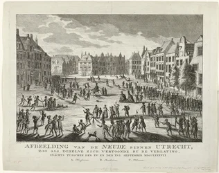 Patrioten verlassen die Neude in Utrecht, 1787