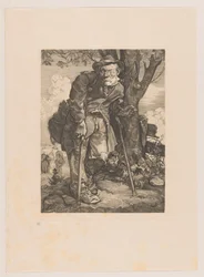 Bettler mit Krücken