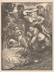 Zentaur entführt eine Frau