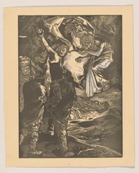 Macbeth und Banquo treffen die drei Hexen
