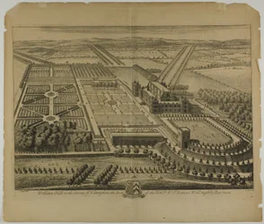 Wollaton Hall in der Grafschaft Nottingham, Tafel 68 aus Britannia Illustrata