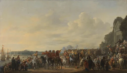 Ankunft von Prinz Wilhelm II. auf dem Anwesen Welna während des Angriffs auf Amsterdam