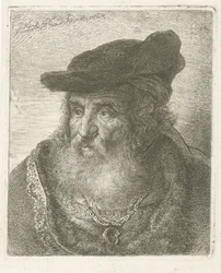 Porträt eines alten Mannes mit Barett