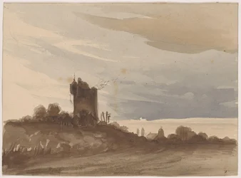 Landschaft mit verfallenem Turm