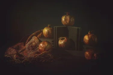 Stimmungsvolles Granatapfel Stillleben