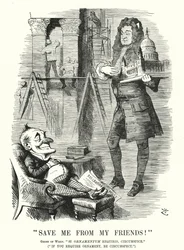 Karikatur: Rette mich vor meinen Freunden - der Geist von Sir Christopher Wren und die Dekoration der St. Paul