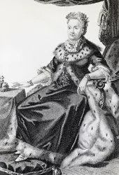 Katharina II., geboren als Sophie Friederike Auguste (1729-1796), Kaiserin von Russland, Gravur
