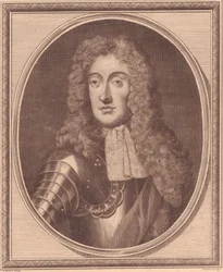 Porträt von James II. von England (1633-1701), Kupferstich von John Goldar (1729-1795) nach einem Gemälde von G Kneller