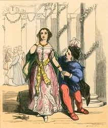 Aschenputtel auf dem Ball des Prinzen