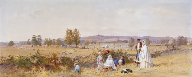 Felder hinter dem Holloway-Gefängnis, Islington, London, 1859