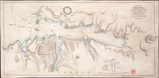 Schwarzes Meer Sebastopol aus einer russischen Vermessung von 1836