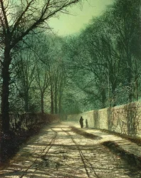Baumschatten auf der Parkmauer, Roundhay, Leeds