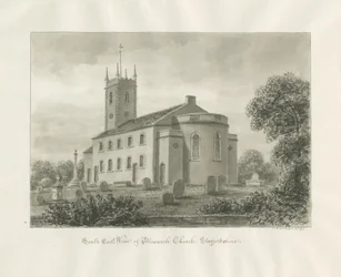 Bloxwich Kirche: Sepia-Zeichnung