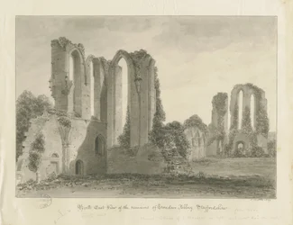 Croxden Abbey: Sepia-Zeichnung