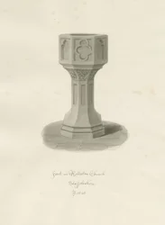 Taufbecken in der Kirche von Rolleston