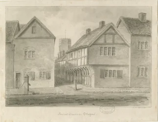 Stafford - Little Church Lane: Sepiazeichnung, 1841