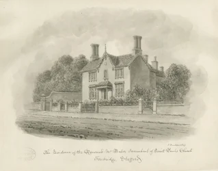 Stafford - Residenz von Reverend Baber: Sepiazeichnung, 1844