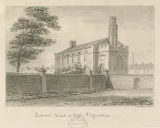 Stoke-upon-Trent - Nationalschule: Sepiazeichnung, 1840