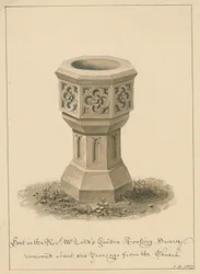 Tooting - Taufbecken im Garten von Pfarrer Mr. Lord, 1827
