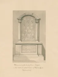 Westmorland - Appleby Kirche - Denkmal für Lady Anne Clifford: Sepiazeichnung, 1800