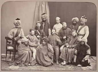 Britische und einheimische Offiziere, 5. Regiment der Infanterie, Punjab Frontier Force
