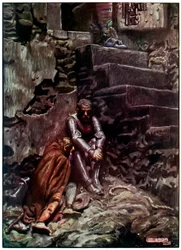 „Christian und Hopeful im Schloss des Zweifels“ aus „Die Pilgerreise von dieser Welt zu der, die kommen wird“ von John Bunyan
