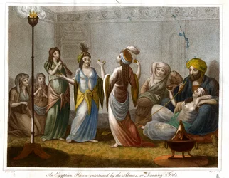 Ein ägyptischer Harem unterhalten von den Almees oder Tänzerinnen