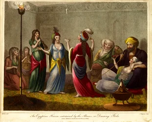 Ägyptischer Harem unterhalten von den Almees oder Tanzmädchen