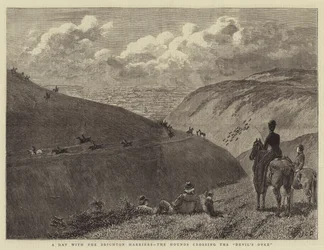 Ein Tag mit den Brighton Harriers, die Hunde überqueren den Devil