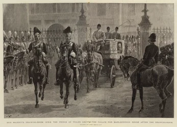 Der Zeichensaal Ihrer Majestät, S.K.H. der Prinz von Wales verlässt den Palast nach dem Zeichensaal für Marlborough House