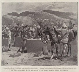 Die Nil-Expedition, eine Pause für Wasser in der Wüste zwischen Kosheh und Absarat