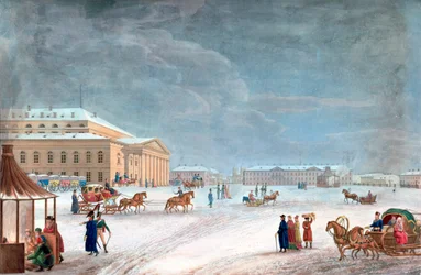 Platz und das Große Theater in St. Petersburg, 1817