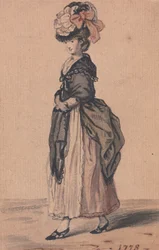Eine Dame der Mode mit schwarzem Schal und schwarzen Schuhen