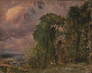 Eine Ansicht von Hampstead bei stürmischem Wetter