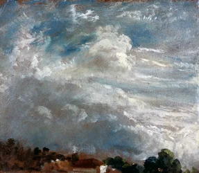 Wolkenstudie: Horizont von Bäumen