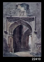 Kirche von East Bergholt: Südlicher Torbogen des Ruinenturms, 1806