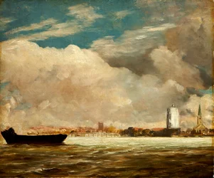 An der Themse nahe der Battersea-Brücke, ca. 1816